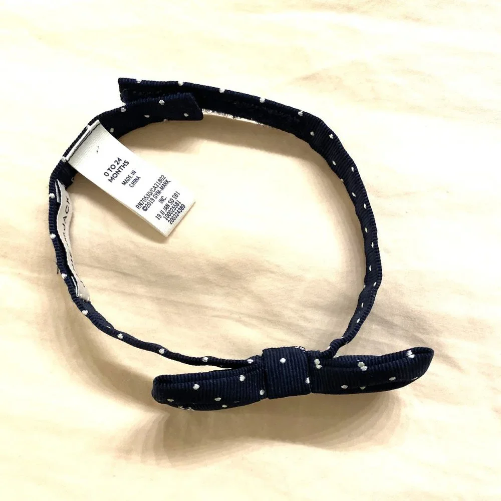 Baby Bow Tie Navy Blue One Size 0-24 Months